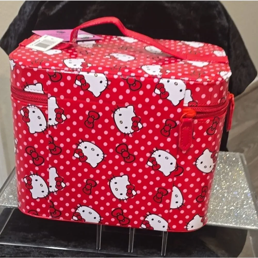 Hello‎ Kitty By Sanrio Bow Logo Vanity Cosmetic Case w/Mirror